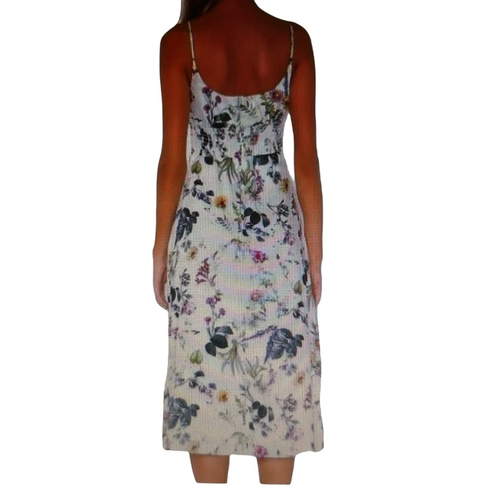 Bailey 44 Puff Pastry Smocked Satiny Floral midi Dress SIZE 4 coquette feminine - Picture 3 of 16